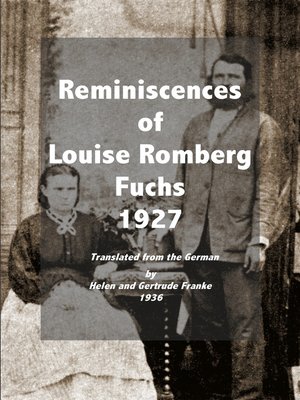 cover image of Reminiscences of Louise Romberg Fuchs 1927